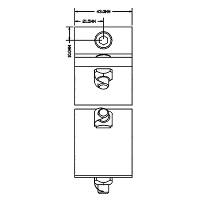 40-560-0 MODULAR SOLUTIONS ANGLE BRACKET 45MM WIDE 60 DEGREES HARDWARE NOT INCLUDED